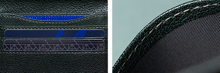 カードポケットの箇所と縁裏の処理